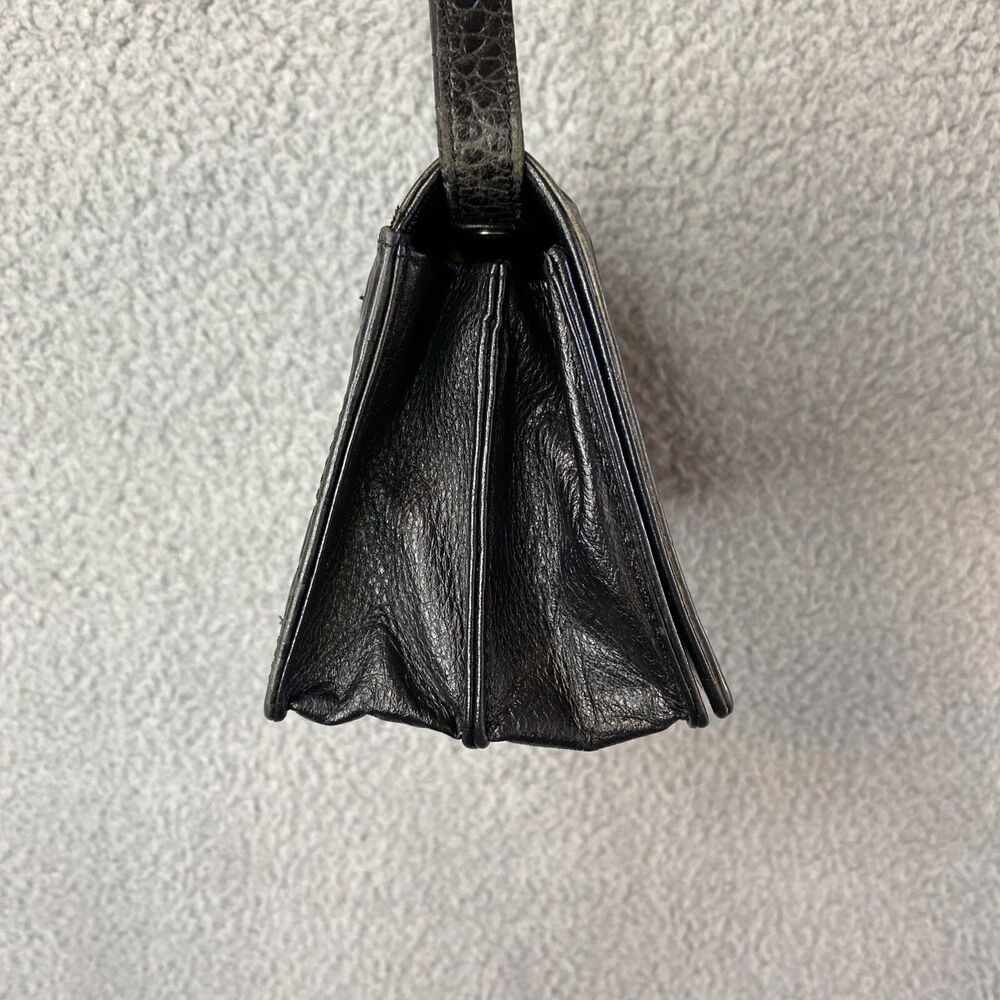 VTG Brighton Black Croc Leather Crossbody Clutch Purse Organizer Wallet Vintages - Picture 7 of 14